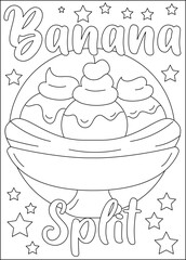 banana coloring book page