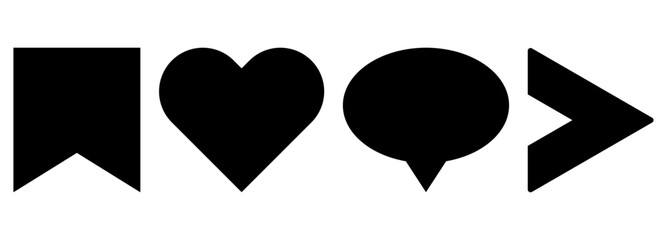 Send Comment like Add to Favorite or Save Message Web and App Icons Vector Illustration