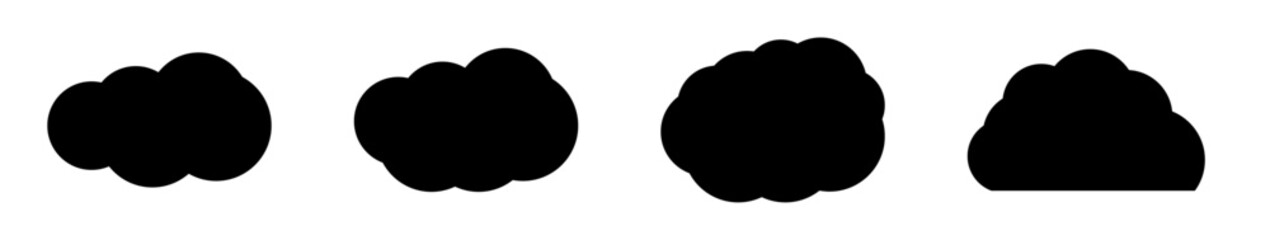Cloud Vector Shape Elements Icons In Different Shapes Forms and Contours can be Used for Diffrent Weather Forecast Web and App Interface