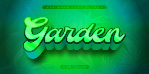 Editable eco green nature vector text effect