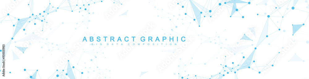 Aufkleber Global network connection banner design template. Header social network communication in the global business concept. Big data visualization. Internet technology