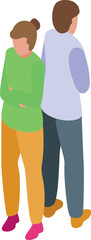 Fototapeta premium Man and a woman are standing back to back, showing a lack of communication and possible relationship problems