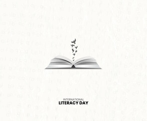 International Literacy Day, Literacy Day creative concept, Education day. vector illustration.