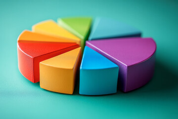 Obraz premium A pie chart showing expenses and savings, isolated on a pastel green background, capturing the basics of financial planning,
