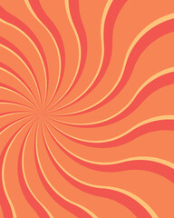 Groovy background with swirling lines in retro red colors, creating a hypnotic, vibrant visual effect. vector