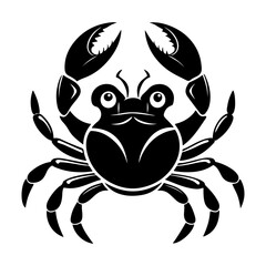 Collection of crab silhouettes, underwater marine animal vector, and crab icon set. Sea crabs are a popular dish.