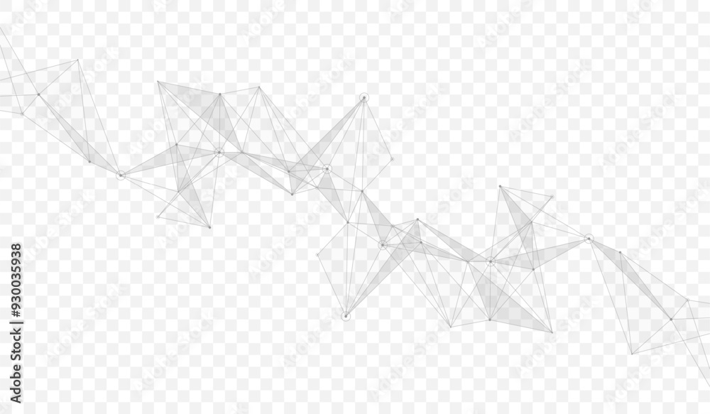 Poster Connecting dots and lines. Abstract geometric plexus style background. Hand drawn vector art