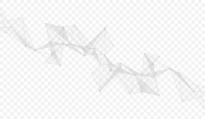 Connecting dots and lines. Abstract geometric plexus style background. Hand drawn vector art