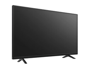 Modern flat-screen TV isolated on white background. PNG transparent.