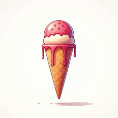 Playful Cartoon Ice Cream Icon Vector