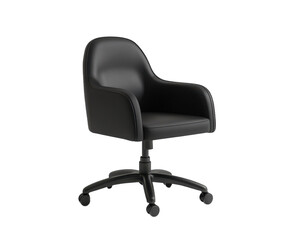 Fototapeta premium Black office chair isolated on white background. PNG transparent.