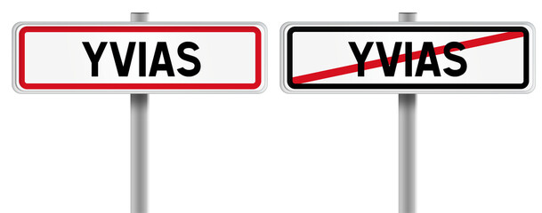Panneau de YVIAS à l'Entrée et à la Sortie - Fond Transparent ou Blanc Disponible