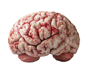 Human brain model isolated on white background. PNG transparent.
