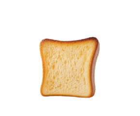 Slice of toasted bread isolated on white background. PNG transparent.