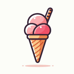 Playful Cartoon Ice Cream Icon Vector