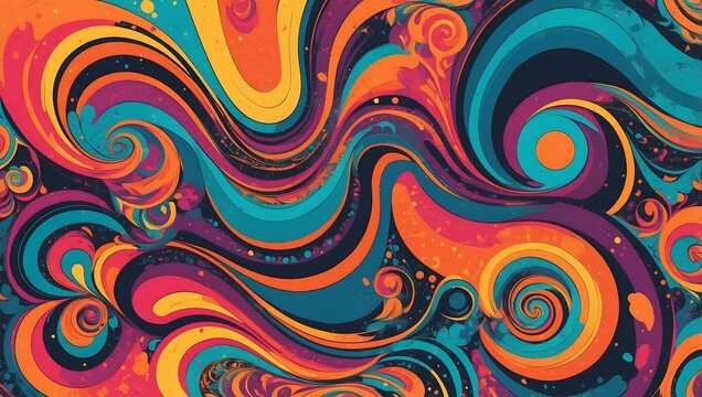 Hintergrund Grafik Pr&auml;sentation Webseite Flyer - Bunte Kringel Retro Muster