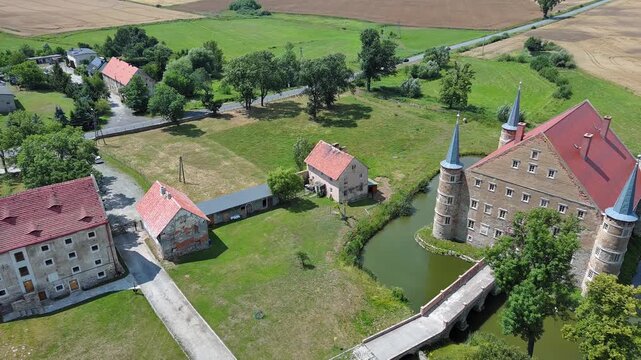 Piotrowice Swidnickie - Renaissance defensive manor house, Poland.