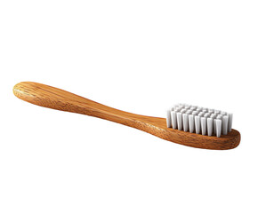 Bamboo toothbrush isolated on white background. PNG transparent.