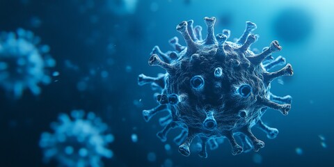 Detailed Closeup of Virus Particle in Vivid Colors