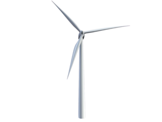 Wind turbine isolated on white background.. PNG transparent.