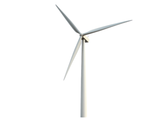 Wind turbine isolated on white background.. PNG transparent.