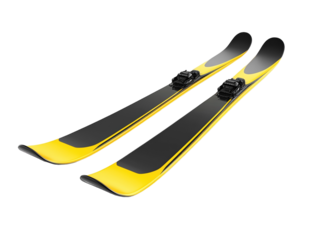 Mountain skis isolated on white background. PNG transparent.