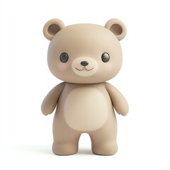 Obraz premium A cute, adorable beige bear toy figure perfect for kids' rooms and playful decor.