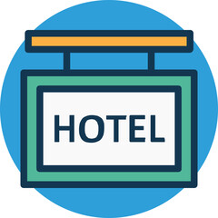 Hotel Sign vector icon in background style 