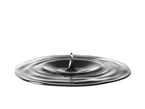 Realistic water puddle isolated on white background. PNG transparent.