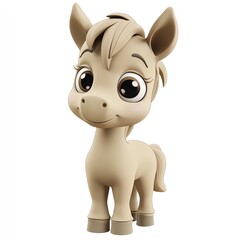 Cute and playful cartoon pony with big eyes, perfect for children's themes and playful designs.