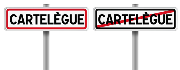 Panneau de CARTELÈGUE à l'Entrée et à la Sortie - Fond Transparent ou Blanc Disponible