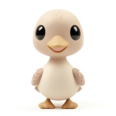 Cute cartoon duck character with big eyes, cheerful expression, and simplistic design, perfect for children's art and products.