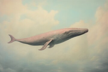 Fototapeta premium Clsoe up on pale whale animal mammal fish.