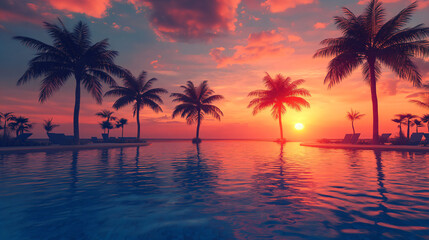 Sunset Palm Pool.
