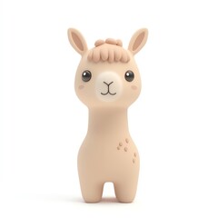 A cute, handcrafted llama figurine, perfect for adding charm to any home decor or children's room. Adorable and whimsical design.