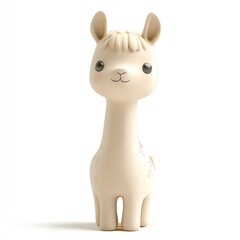 Fototapeta premium Cute and whimsical llama figurine, perfect for children's decor or playful collections, enhancing any space with charm.