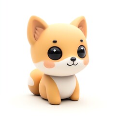 Fototapeta premium Cute and playful cartoon fox character with bright eyes, perfect for children's illustrations and fun designs.