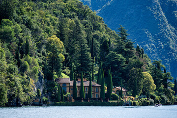 Lake Como, Italy - August 31, 2023: A villa at Lake Como
