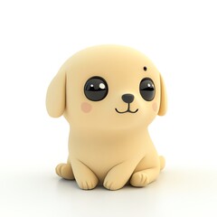 Naklejka premium Adorable cartoon puppy figure with large eyes, perfect for children's decor or playful themes in design.