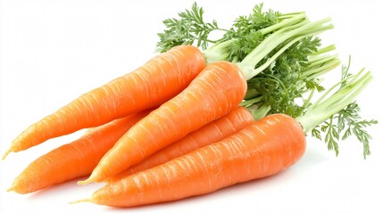 Fresh Ripe Carrots on White Background