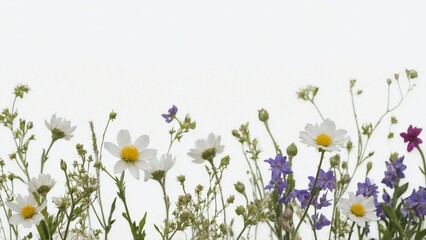 Dainty wildflowers as a frame border