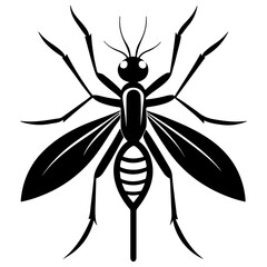 Realistic Mosquito menace silhouette, Bloodsucking buzzers vector art, Mosquito side view icon set.