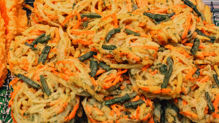 Crispy golden vegetable tempura at Kuromon Market.