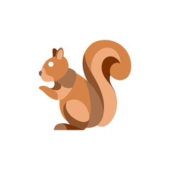 A brown squirrel with a bushy tail.
