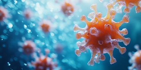 Detailed Closeup of Virus Particle in Vivid Colors