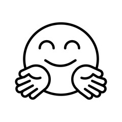 Fototapeta premium Hugging Face Vector Icon