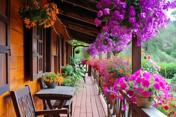 Obraz premium Terrace garden architecture outdoors building.