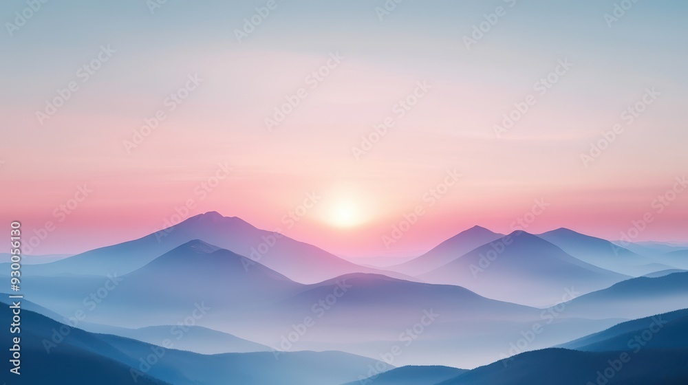 Canvas Prints a mountain range with a beautiful sunset in the background