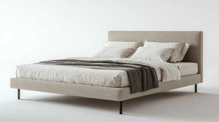 Fototapeta premium A Nordic-style bed