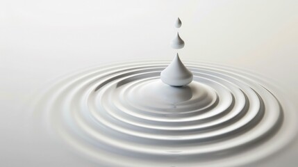 A beautiful close-up of a water droplet creating ripples in calm liquid, showcasing motion and tranquility in minimalist design.